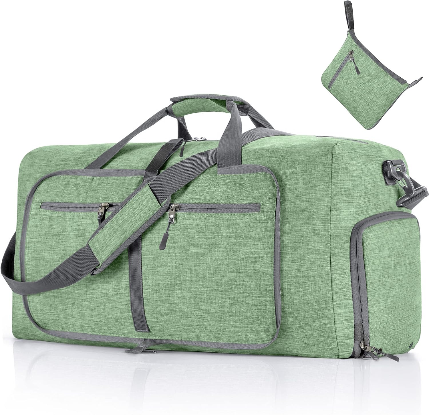 65L/85L/115L Foldable Travel Duffle Bag, Lightweight Checked Luggage with Shoe Compartment, Water-Resistant Weekender Overnight Bag for Men & Women