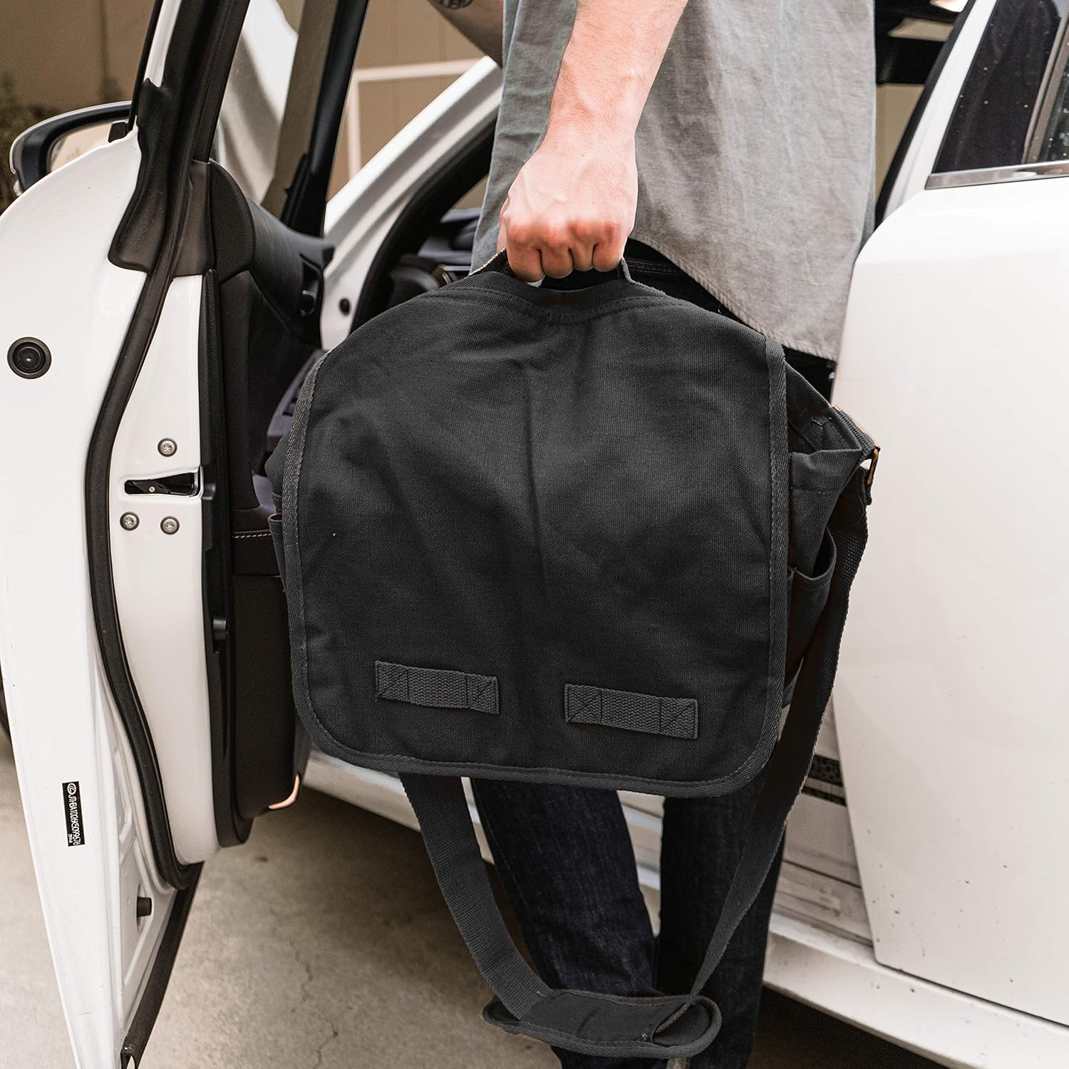 Sweetbriar Classic Vintage Messenger Bag - Original Heavyweight Cotton Canvas Shoulder Bag with Upgraded Features